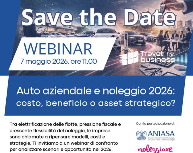 Webinar 7 maggio 2026. Auto aziendale e noleggio 2026: costo, beneficio o asset strategico?